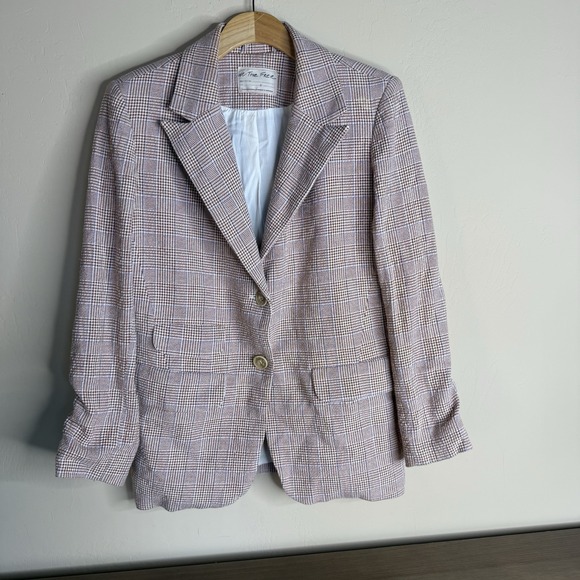 Free People Jackets & Blazers - Free People We the Free Bowie Boyfrind Fit Oversized Two Button Blazer Plaid S